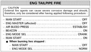 Procedimiento de Engine Tailpipe Fire A320
